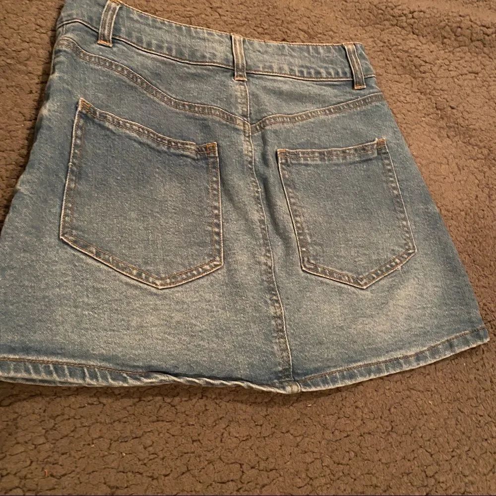 Harper Blue Jean Mini Skirt - Picture 3 of 10